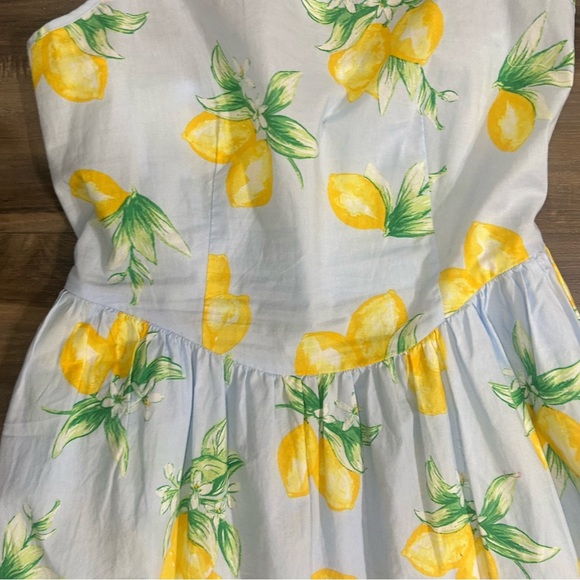 Lemon Print Summer Women’s Midi Dress - Picture 3 of 4
